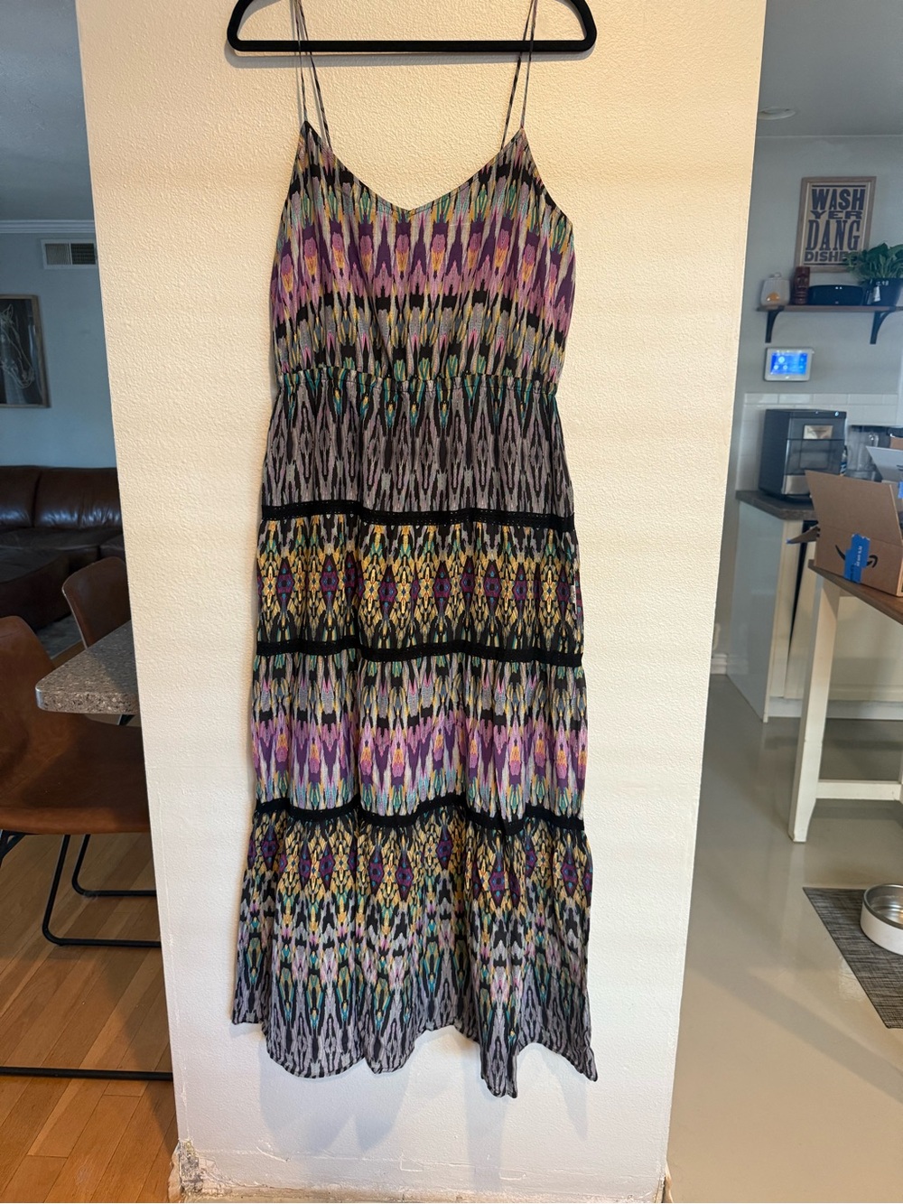 Twelfth Street by Cynthia Vincent Purple & Green Patterned Maxi Dress - Large